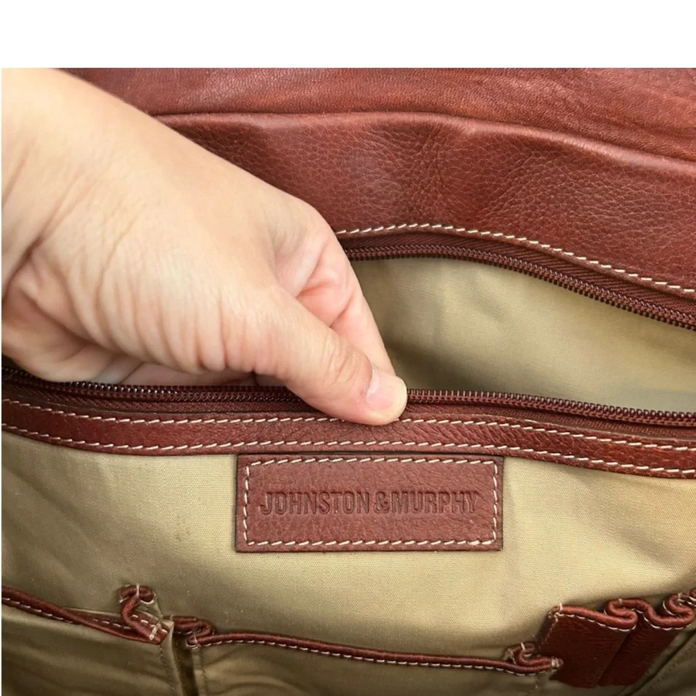 Johnston & Murphy Leather Laptop Tote